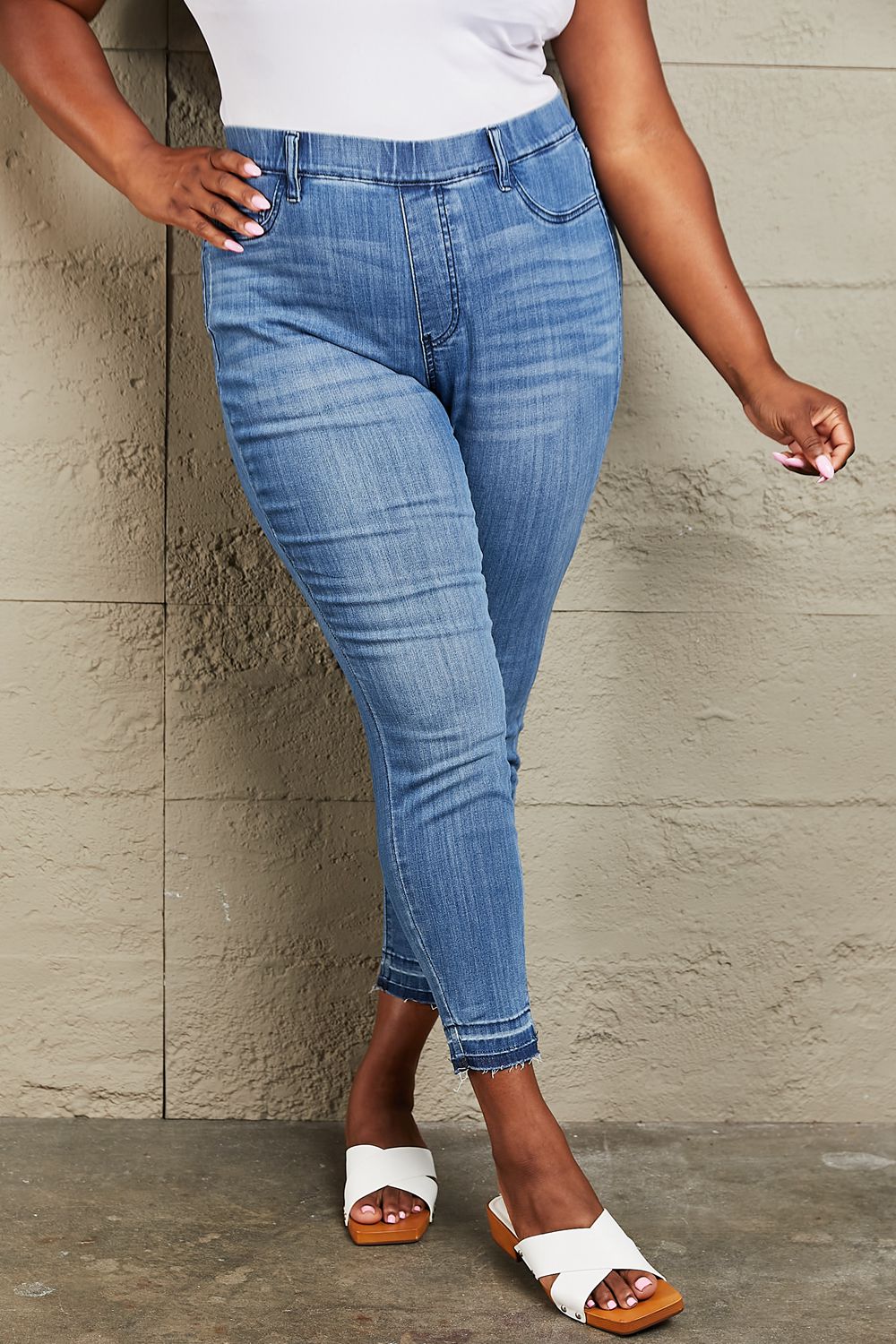 High Waisted Pull On Skinny Jeans - Bottoms - Pants - 3 - 2024