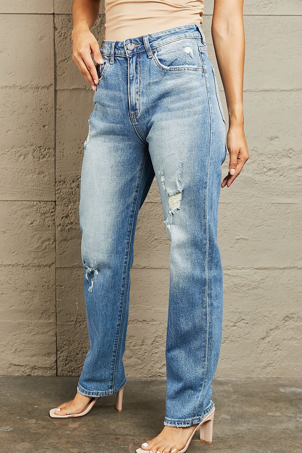 High Waisted Straight Jeans - Bottoms - Pants - 3 - 2024