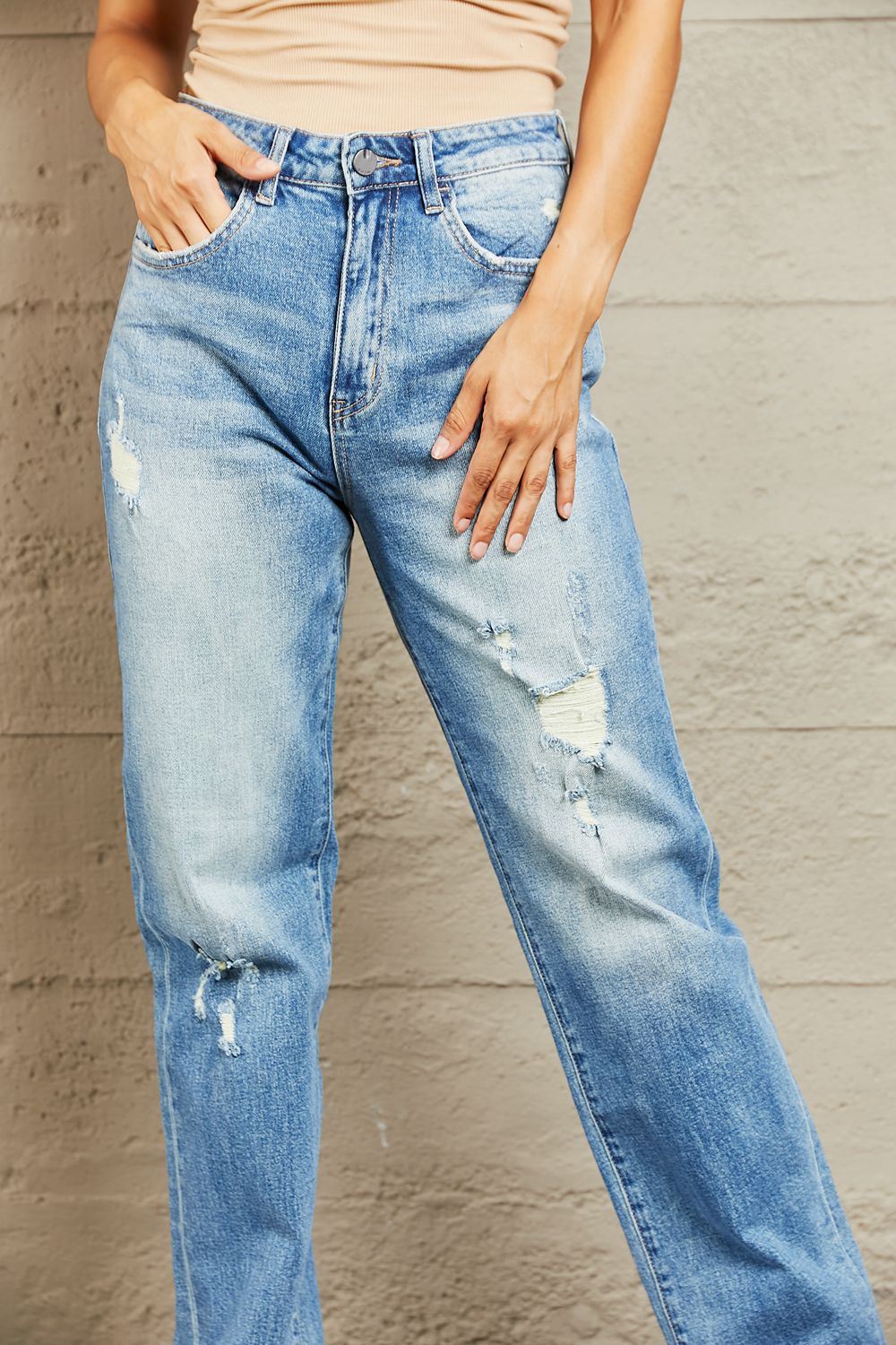 High Waisted Straight Jeans - Bottoms - Pants - 4 - 2024