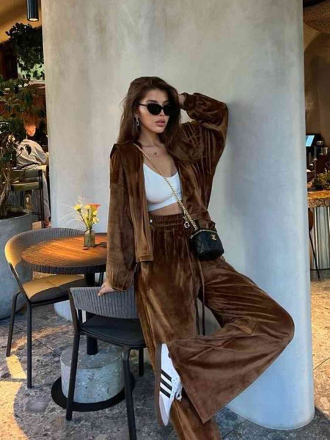 Hooded Jacket and Pants Set - Chestnut / S - Bottoms - Outfit Sets - 19 - 2024