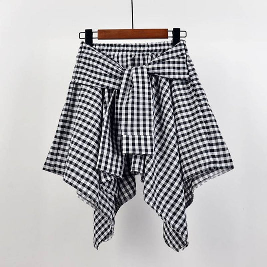 Irregular Plaid Mini Skirt - Bottoms - Skirts - 2 - 2024