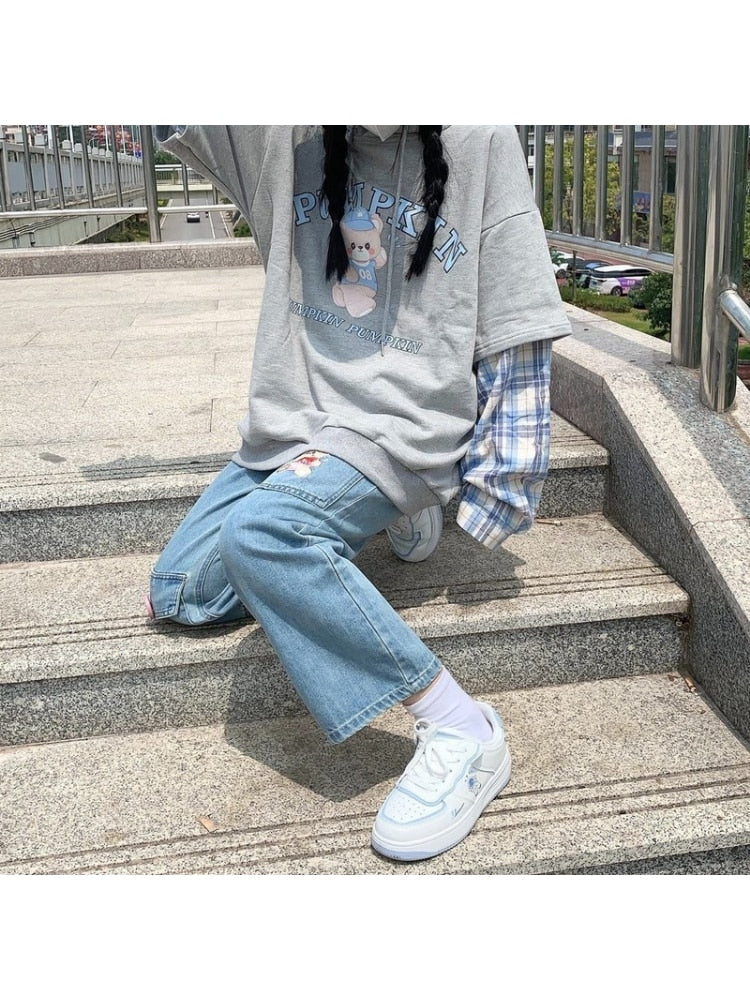 Japan Preppy Style Denim Trousers - Bottoms - Shirts & Tops - 4 - 2024