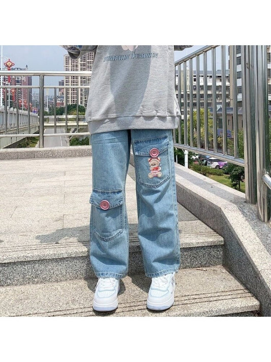 Japan Preppy Style Denim Trousers - Bottoms - Shirts & Tops - 1 - 2024