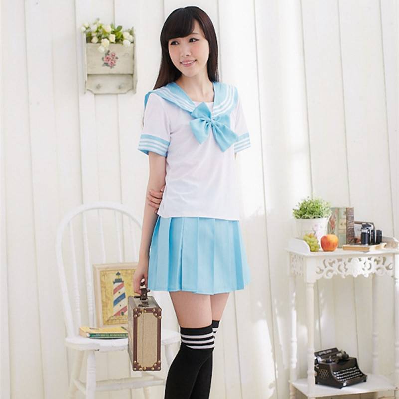 Kawaii Japanese School Uniform Anime - Light Blue / XL - Bottoms - Shirts & Tops - 18 - 2024