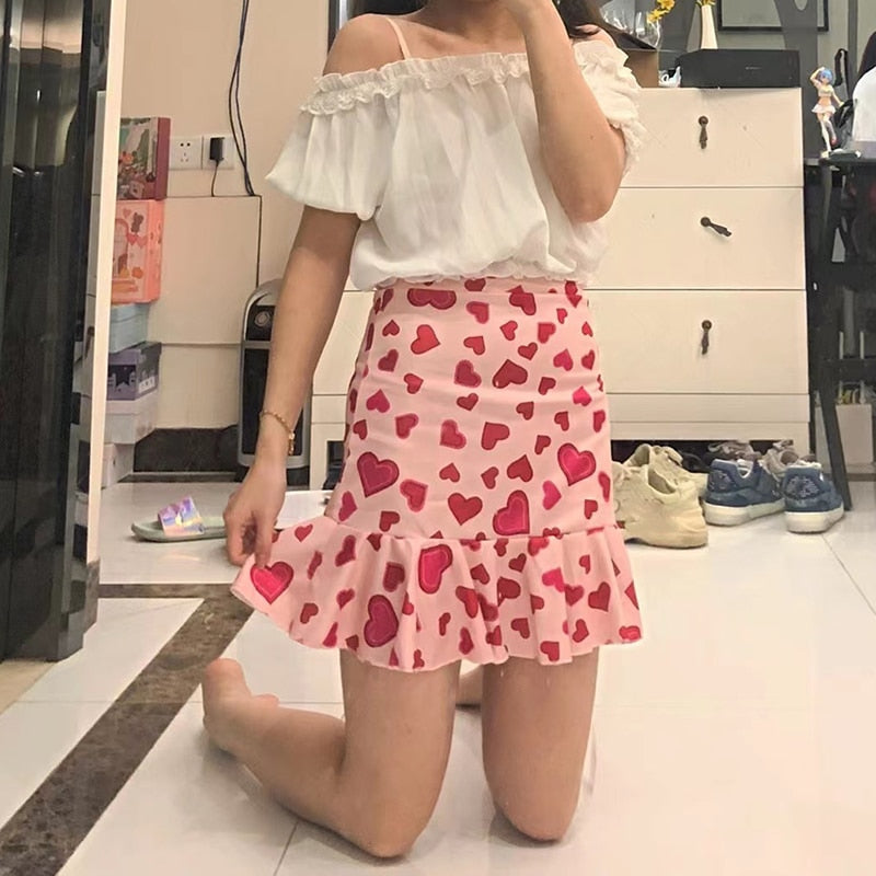 Kawaii Pink Heart Mermaid Skirt - Bottoms - Skirts - 2 - 2024