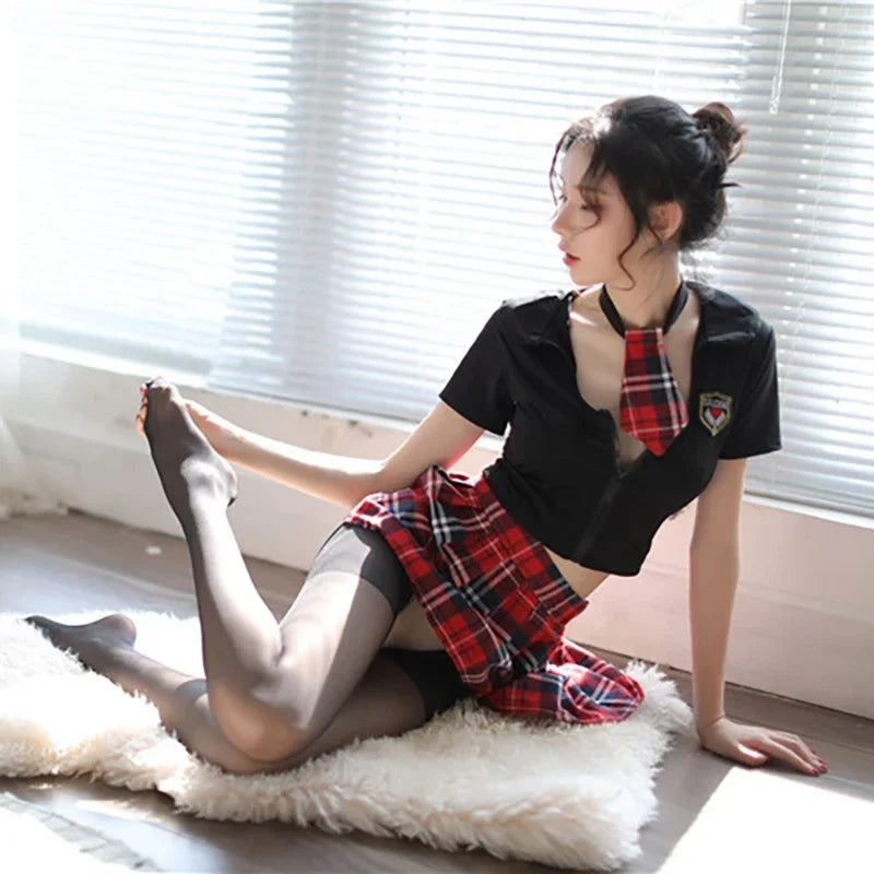 Kawaii School Girl Plaid Skirt Lingerie Set - Bottoms - Lingerie - 3 - 2024