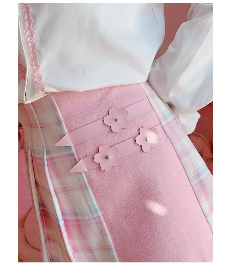 Kawaii Winter Wonderland: High-Waist Plaid Mini Skirt - Bottoms - Skirts - 3 - 2024