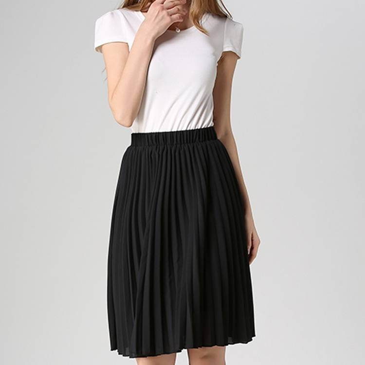 Knife-Pleated Chiffon Skirt - Black / One Size - Bottoms - Skirts - 6 - 2024