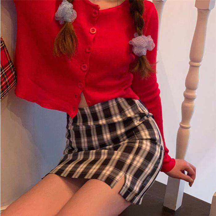 Korean Colored Plaid Skirt - 1 / XL - Bottoms - Shirts & Tops - 23 - 2024