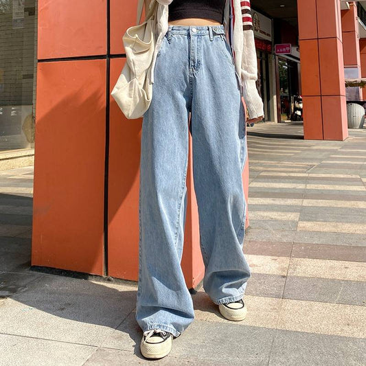Korean Fashion Wide Leg Jeans - Bottoms - Shirts & Tops - 1 - 2024