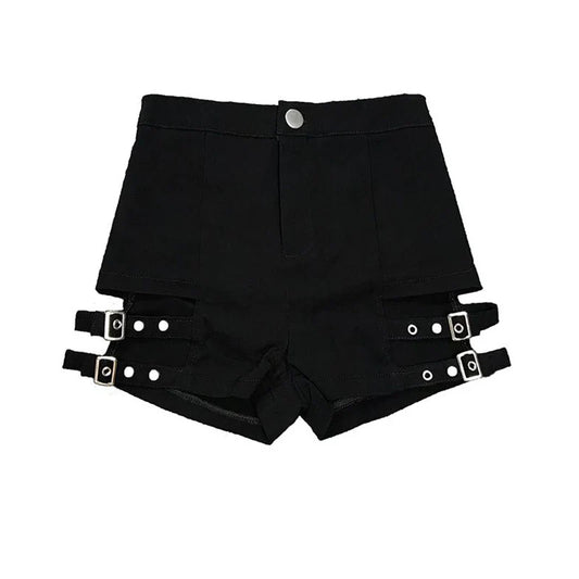 Korean Gothic High Waist Shorts - Vintage Harajuku Women’s Summer Pants - Black / S - Bottoms - Shorts - 6 - 2024