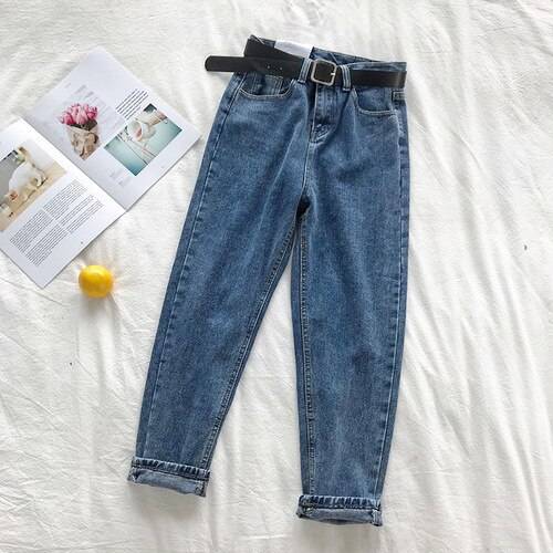 Korean High Waist Jeans - Blue / M / China - Bottoms - Pants - 16 - 2024