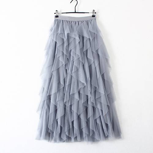 Korean Ruffle Tutu Skirts - Gray / One Size - Bottoms - Shirts & Tops - 17 - 2024
