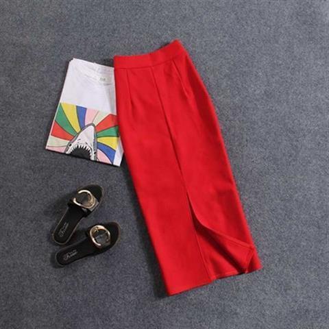 Korean Slim Stretch Pencil Skirts - Red / XL - Bottoms - Shirts & Tops - 29 - 2024