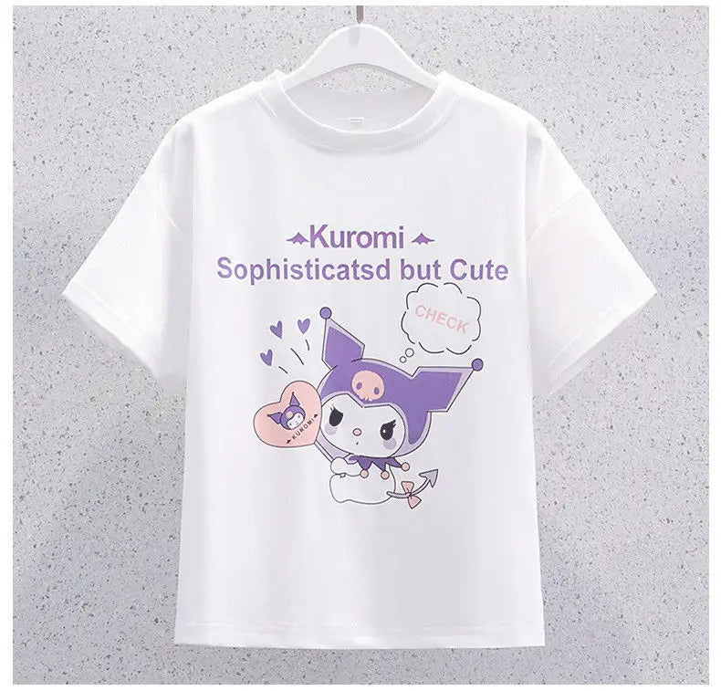 Kuromi Short-Sleeved Shirt and Pleated Skirt Set - Bottoms - Clothing - 4 - 2024