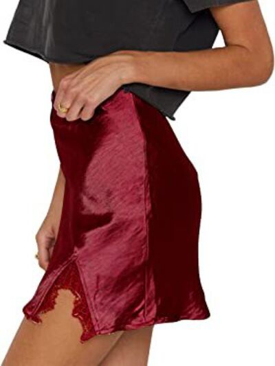 Lace Detail Slit Mini Skirt - Bottoms - Mini Skirts - 17 - 2024