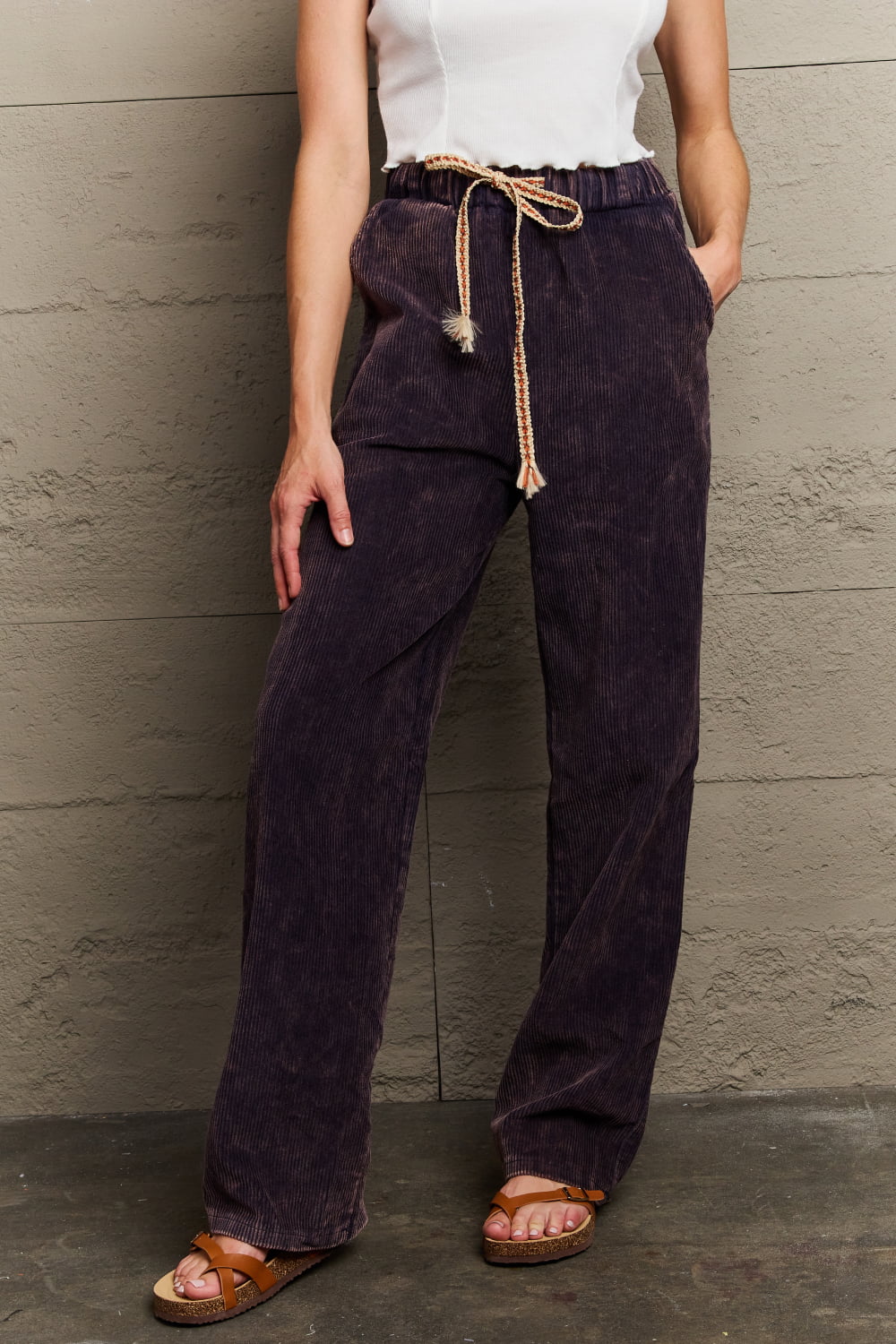 Leap Of Faith Corduroy Straight Fit Pants in Midnight Navy - Bottoms - Pants - 3 - 2024