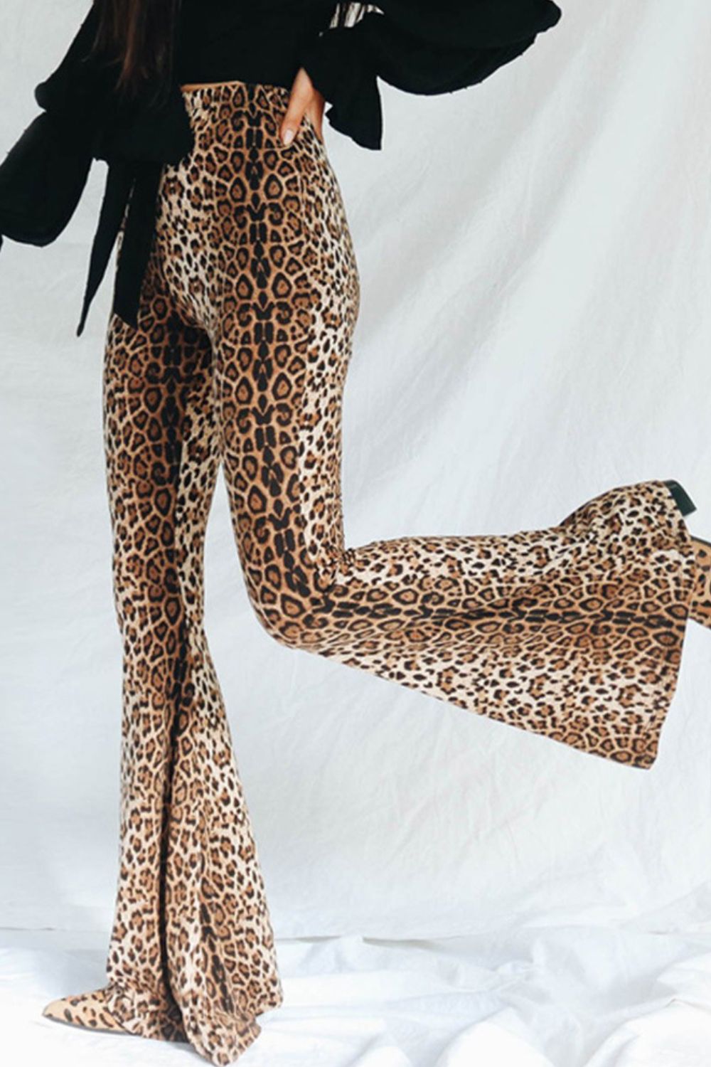 Leopard Print Flare Leg Pants - Bottoms - Pants - 2 - 2024