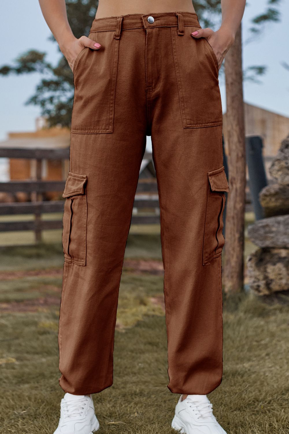 Long Jeans with Pocket - Brown / S - Bottoms - Pants - 13 - 2024