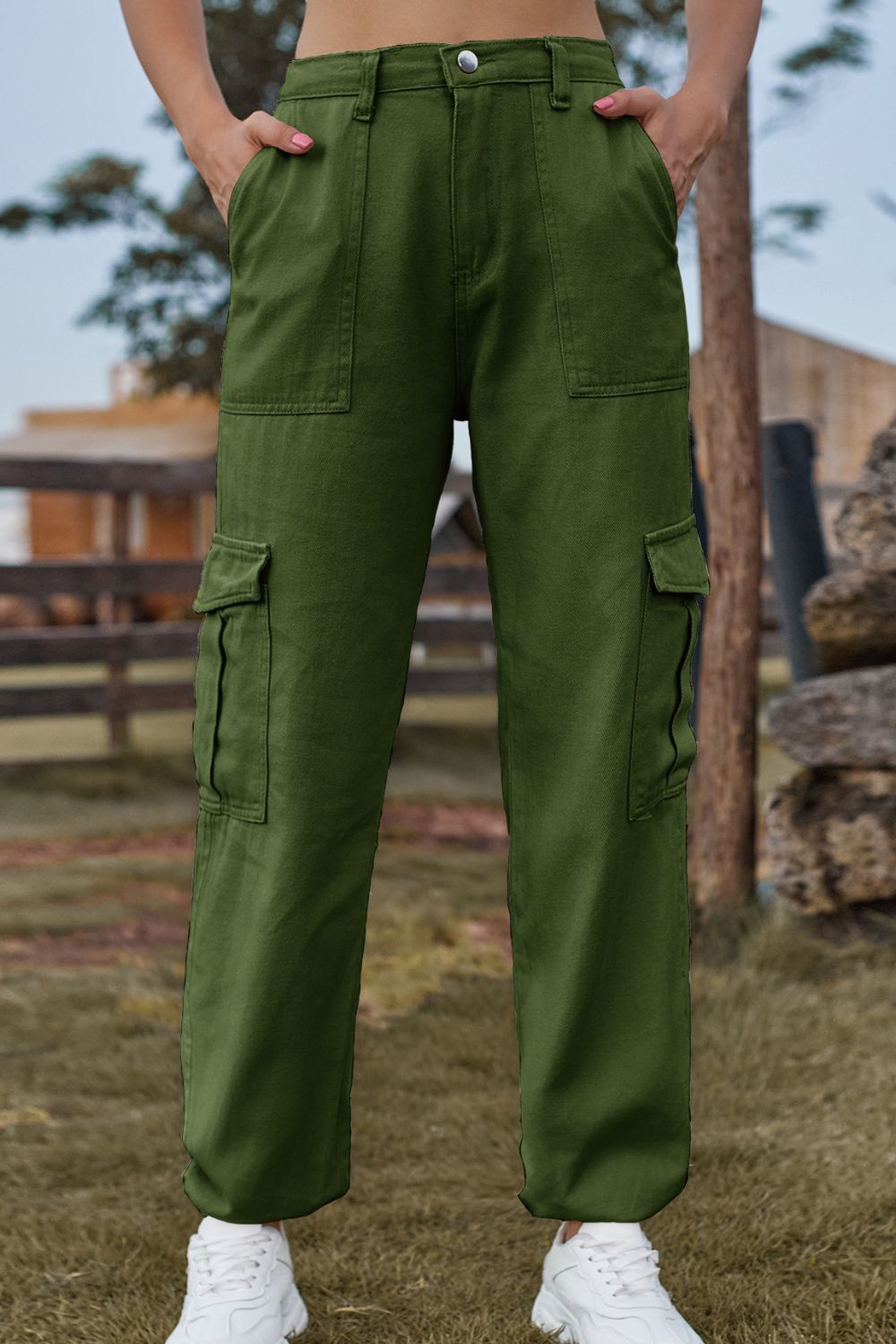 Long Jeans with Pocket - Green / S - Bottoms - Pants - 5 - 2024