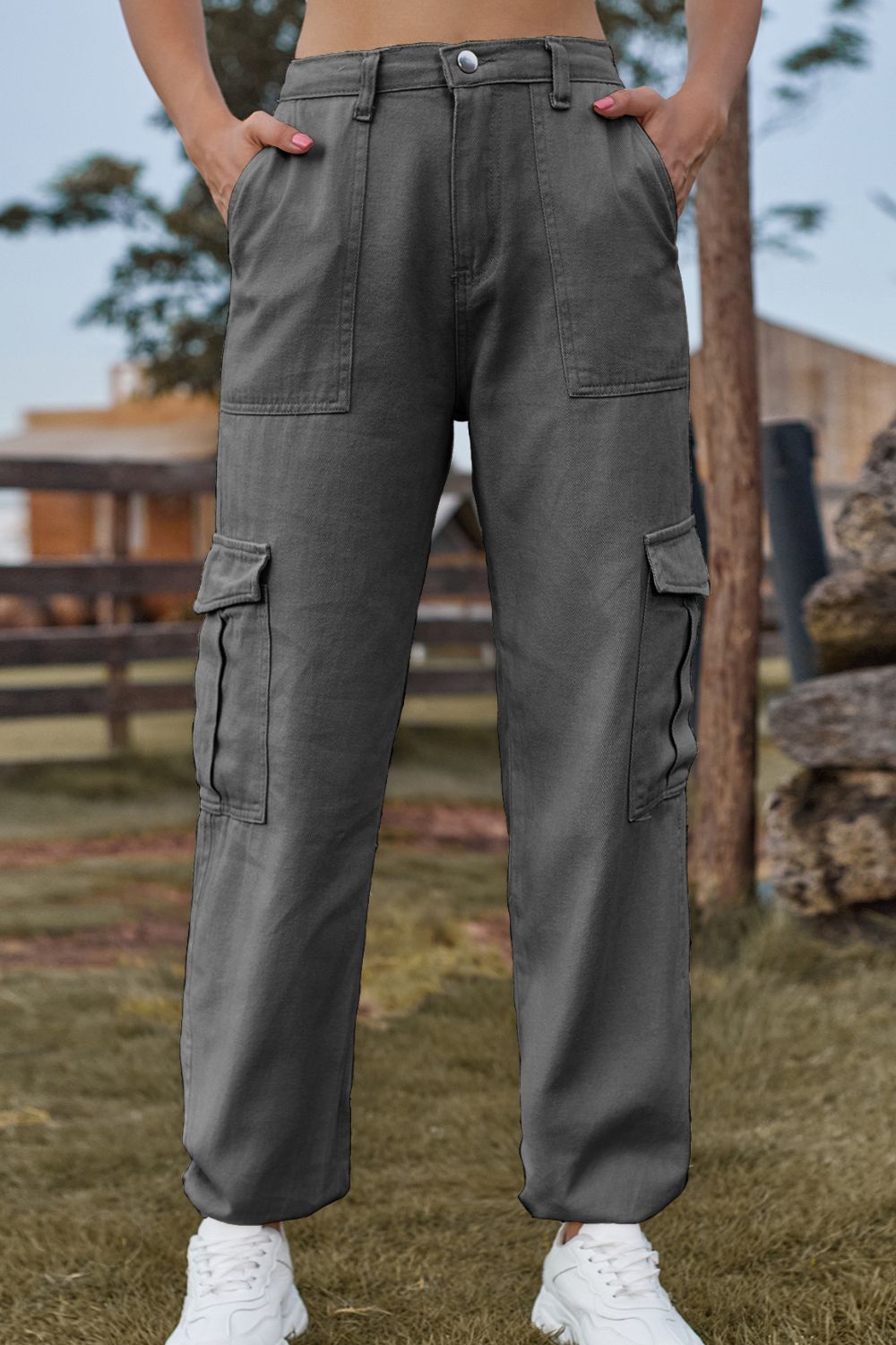 Long Jeans with Pocket - Gray / S - Bottoms - Pants - 17 - 2024