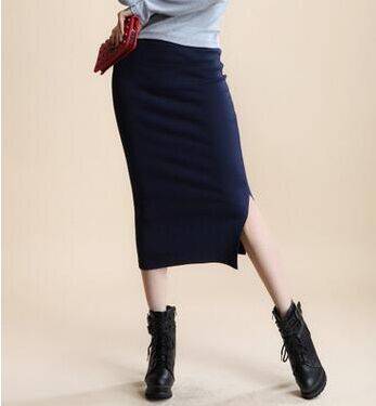 Long Midi Pencil Skirts - Dark Blue / One Size - Bottoms - Skirts - 12 - 2024