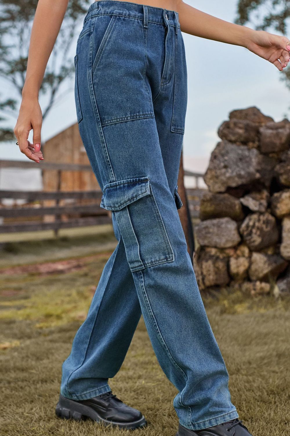 Loose Fit Long Jeans with Pockets - Bottoms - Pants - 3 - 2024