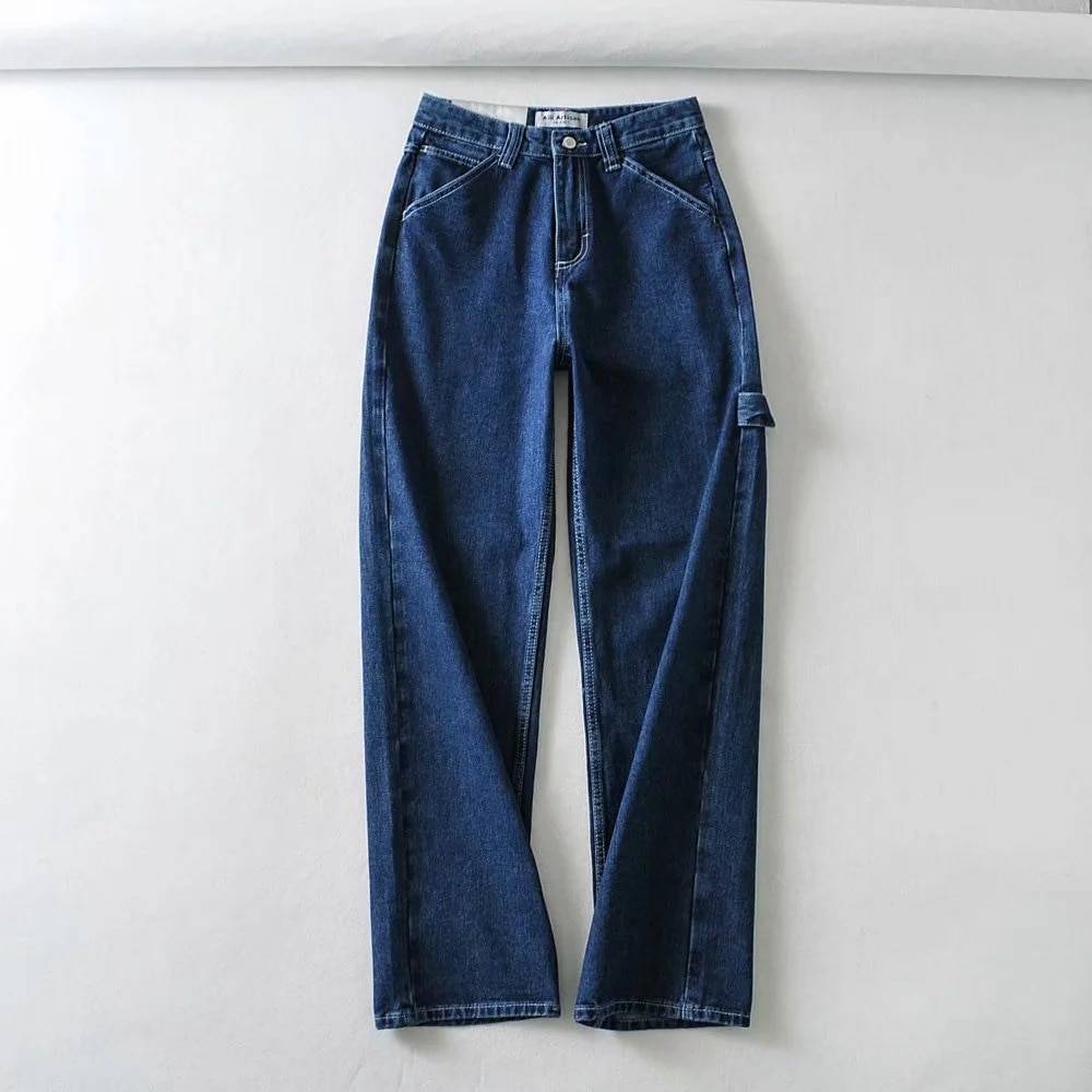 Loose High Waist Jeans - Dark Blue / M - Bottoms - Shirts & Tops - 23 - 2024