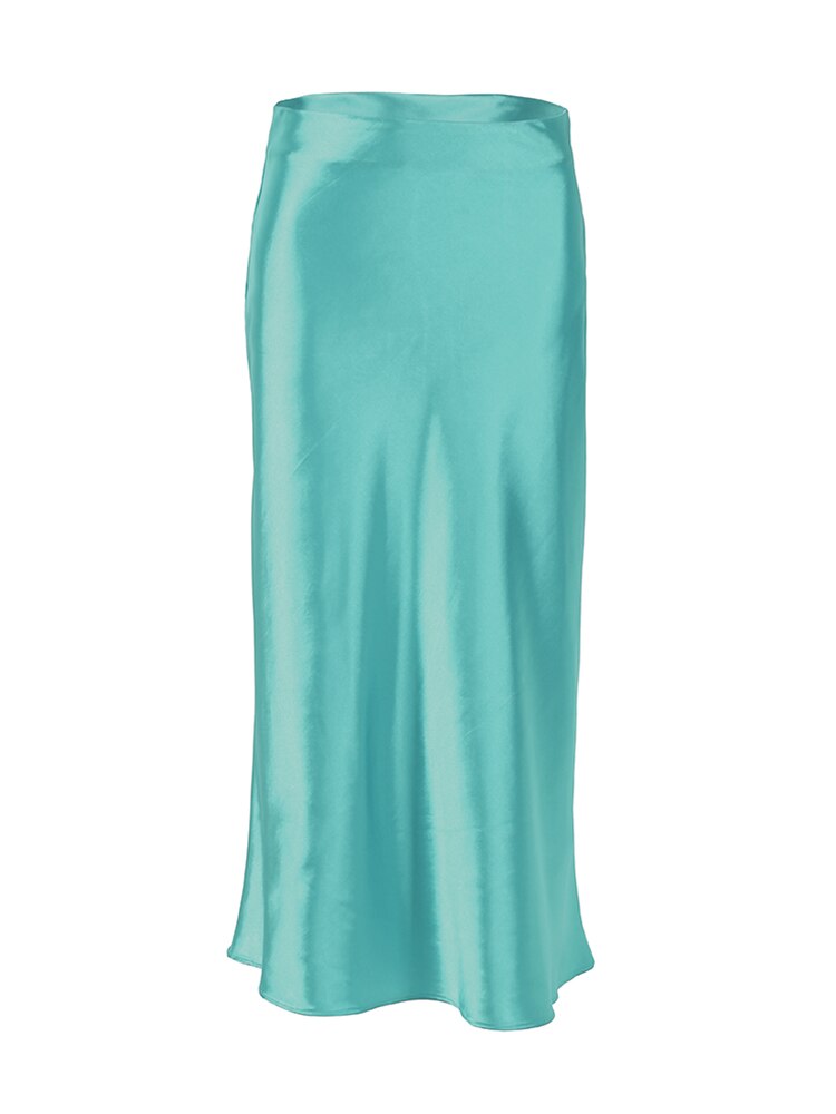Luxurious Solid Satin Silk Skirt - Light Green / M - Bottoms - Clothing - 10 - 2024