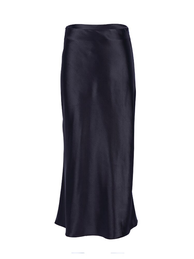 Luxurious Solid Satin Silk Skirt - Black / M - Bottoms - Clothing - 13 - 2024