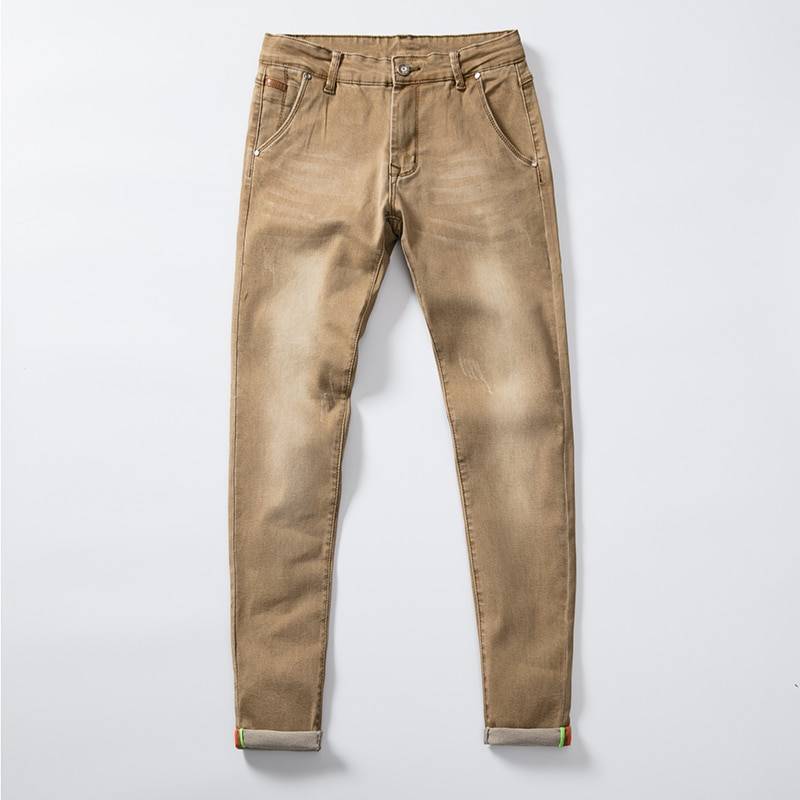 Men’s Casual Stretchy Jeans - Khaki / 36 - Bottoms - Pants - 8 - 2024