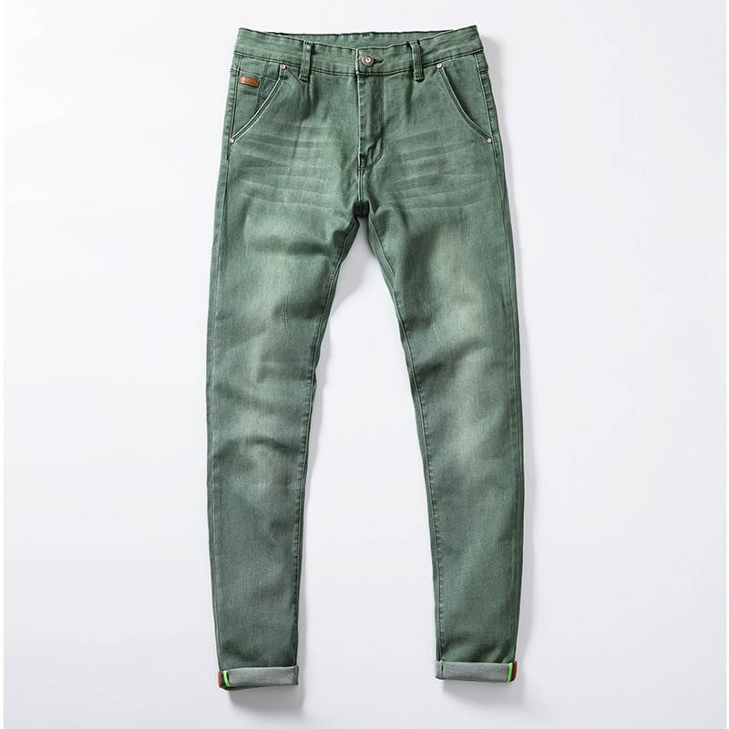 Men’s Casual Stretchy Jeans - Green / 36 - Bottoms - Pants - 5 - 2024