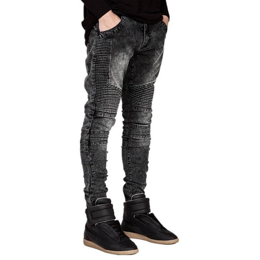 Men’s Slim Fit Motorcycle Jeans - Bottoms - Pants - 1 - 2024