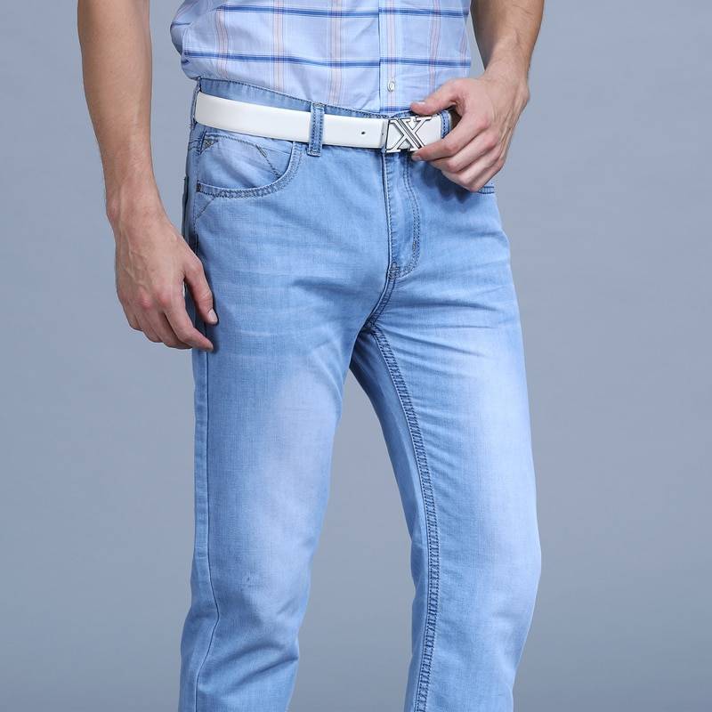 Men’s Washed Slim Blue Jeans - Bottoms - Pants - 6 - 2024