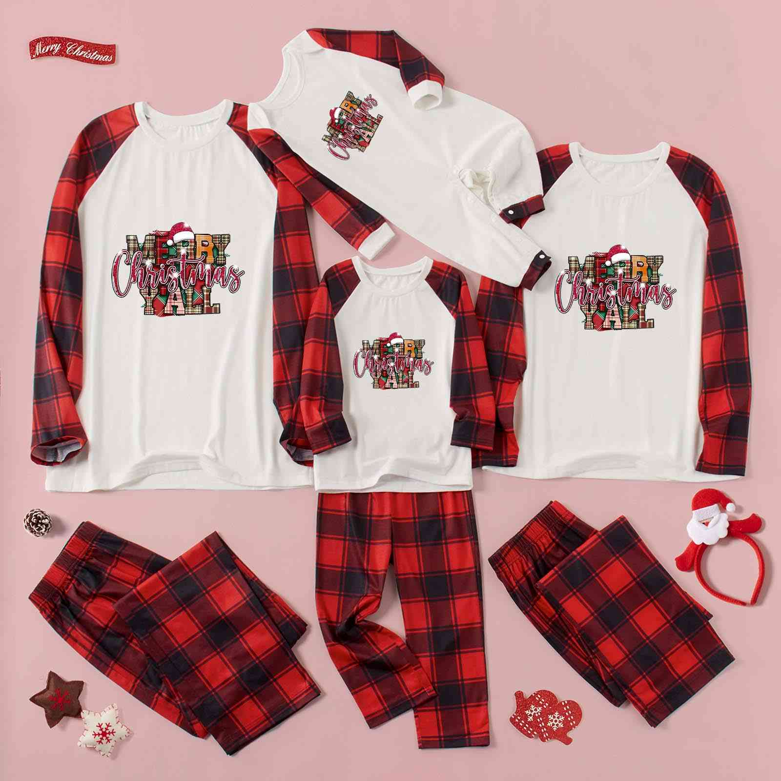 MERRY CHRISTMAS Y’ALL Graphic Top and Plaid Pants Set - Bottoms - Outfit Sets - 4 - 2024