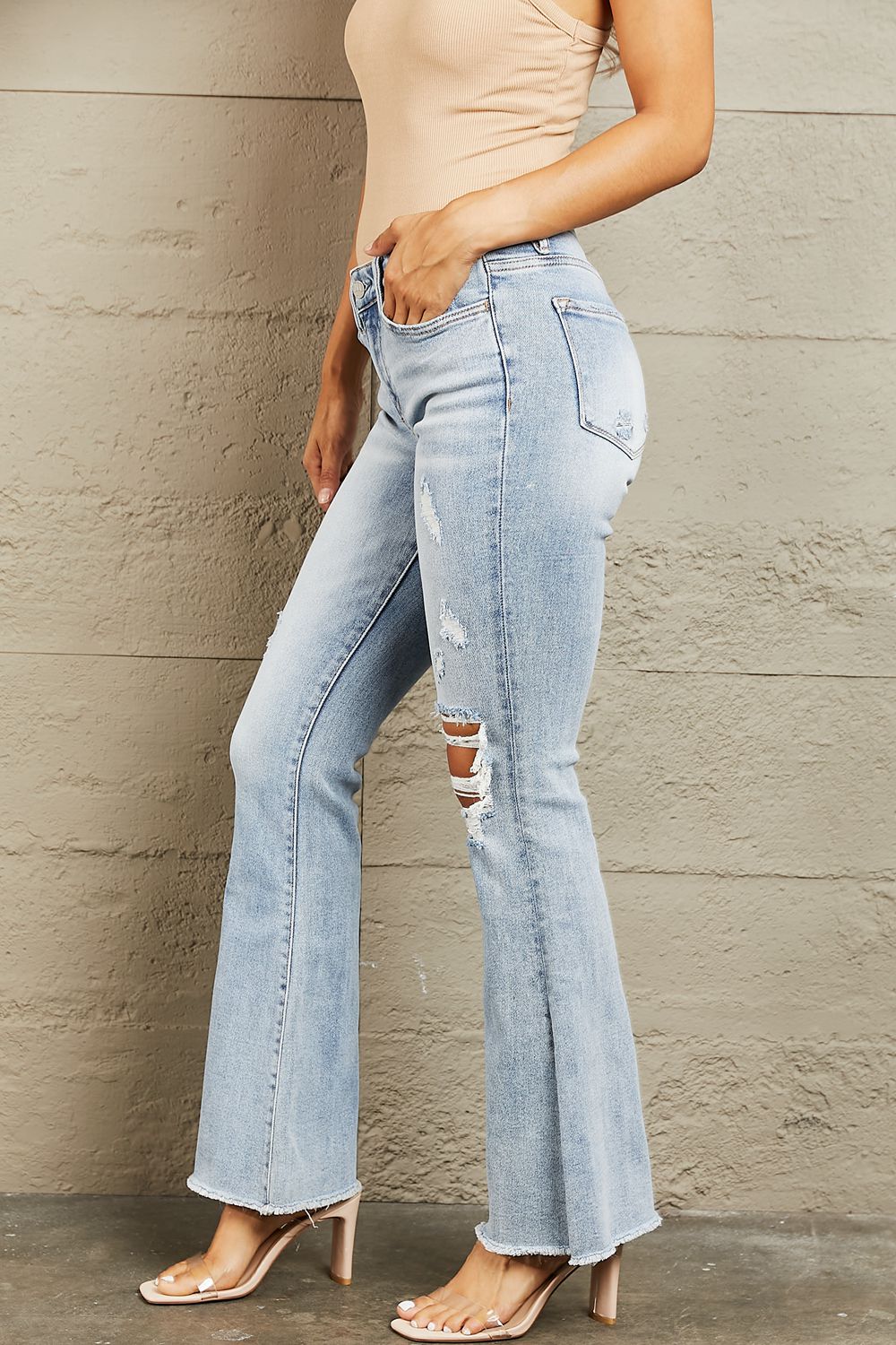 Mid Rise Distressed Flare Jeans - Bottoms - Pants - 3 - 2024