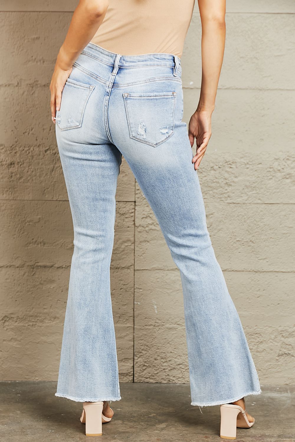 Mid Rise Distressed Flare Jeans - Bottoms - Pants - 2 - 2024