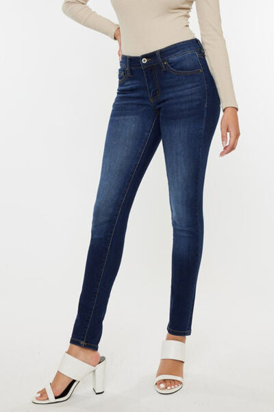 Mid Rise Gradient Skinny Jeans - Dark / Bottoms - Pants - 1 - 2024