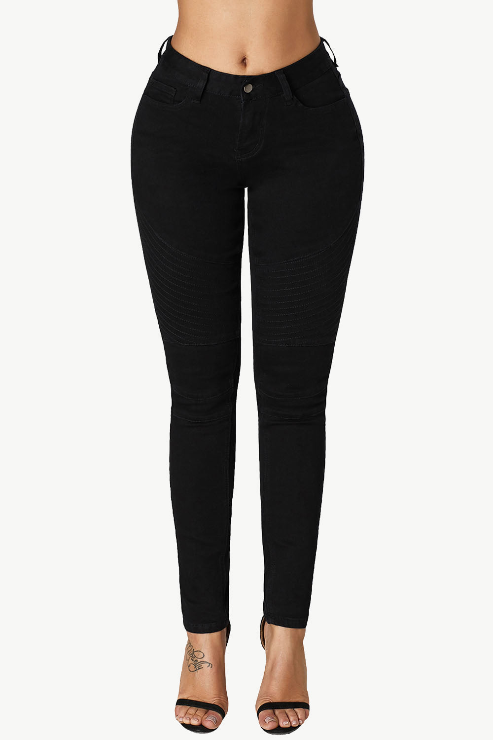 Mid-Rise Waist Skinny Pocketed Jeans - Black / S - Bottoms - Pants - 1 - 2024