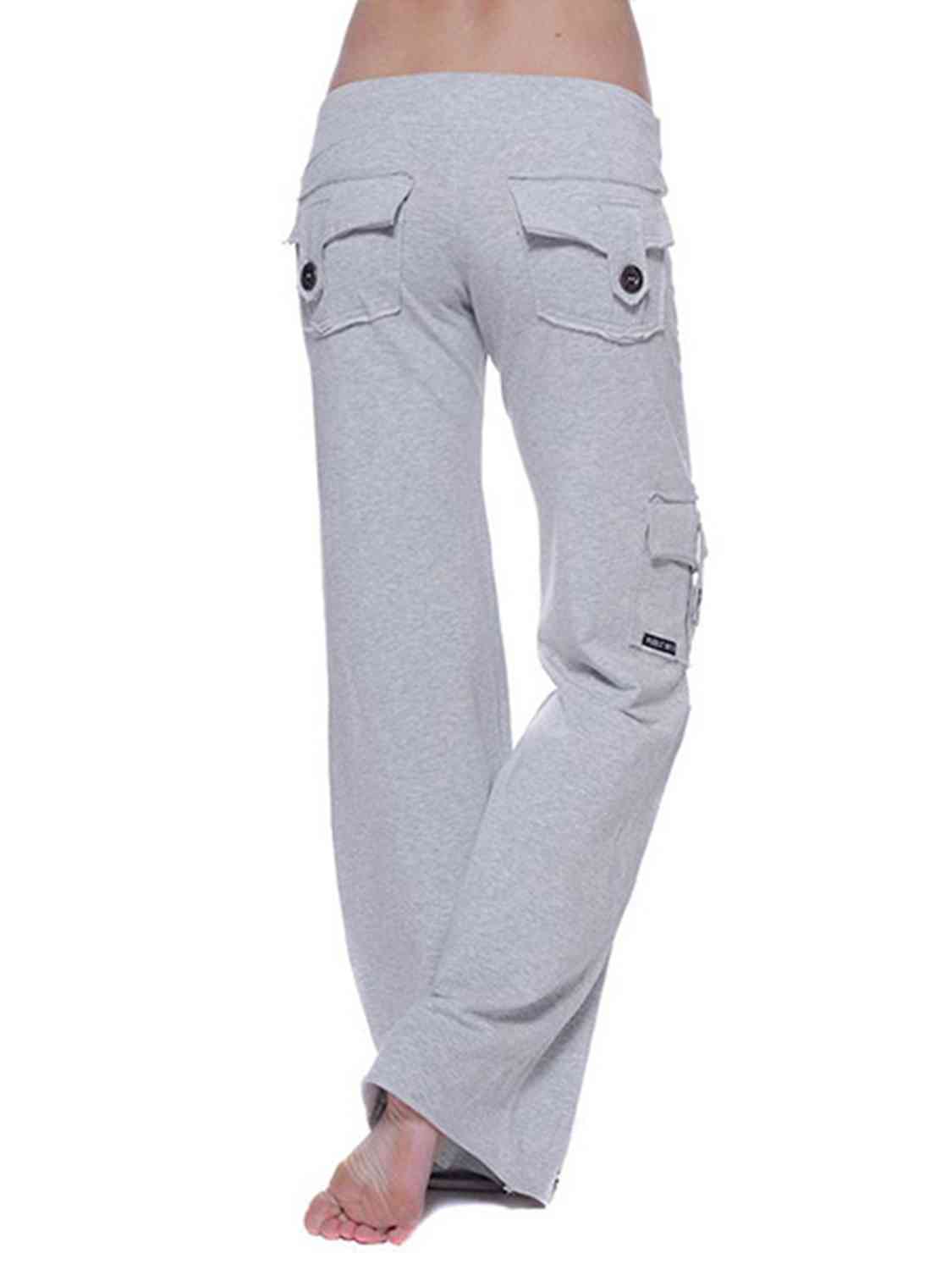 Mid Waist Pants with Pockets - Light Gray / XS - Bottoms - Pants - 17 - 2024