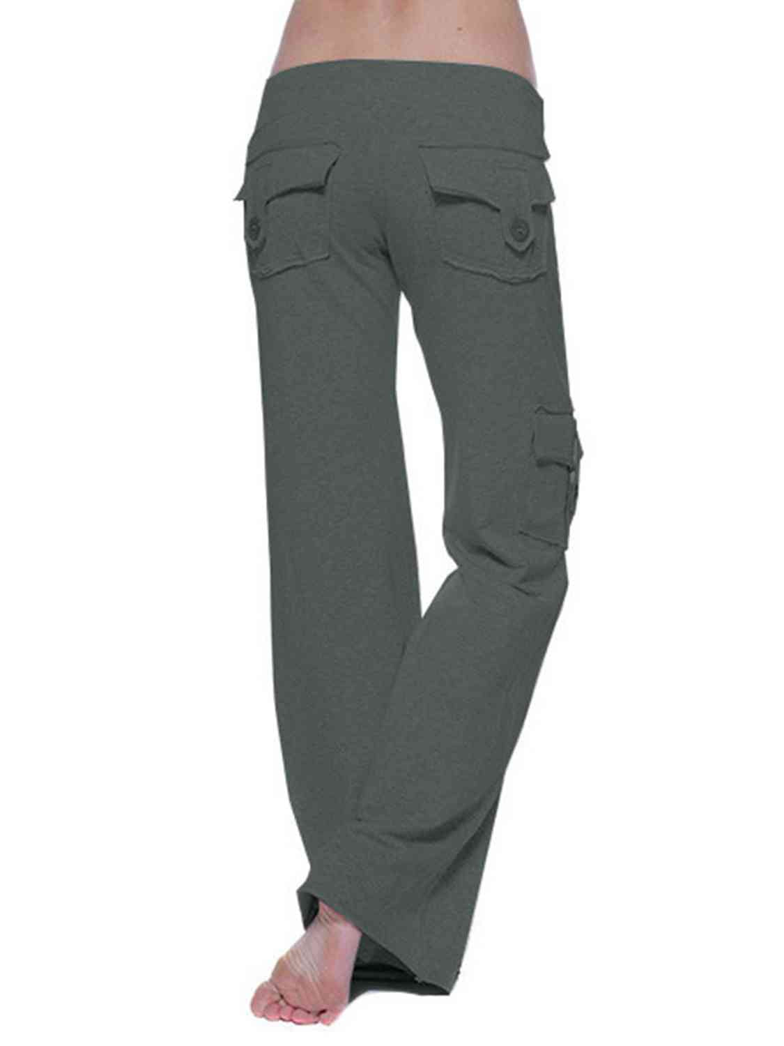 Mid Waist Pants with Pockets - Heather Gray / XS - Bottoms - Pants - 20 - 2024