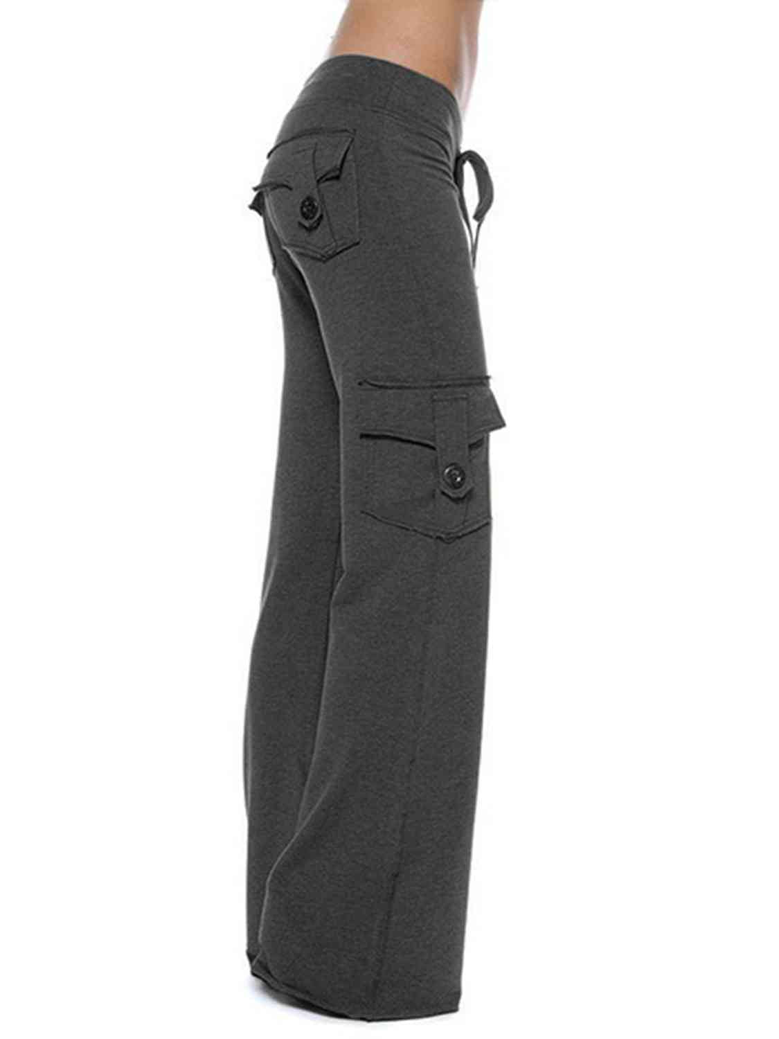 Mid Waist Pants with Pockets - Charcoal / XS - Bottoms - Pants - 26 - 2024