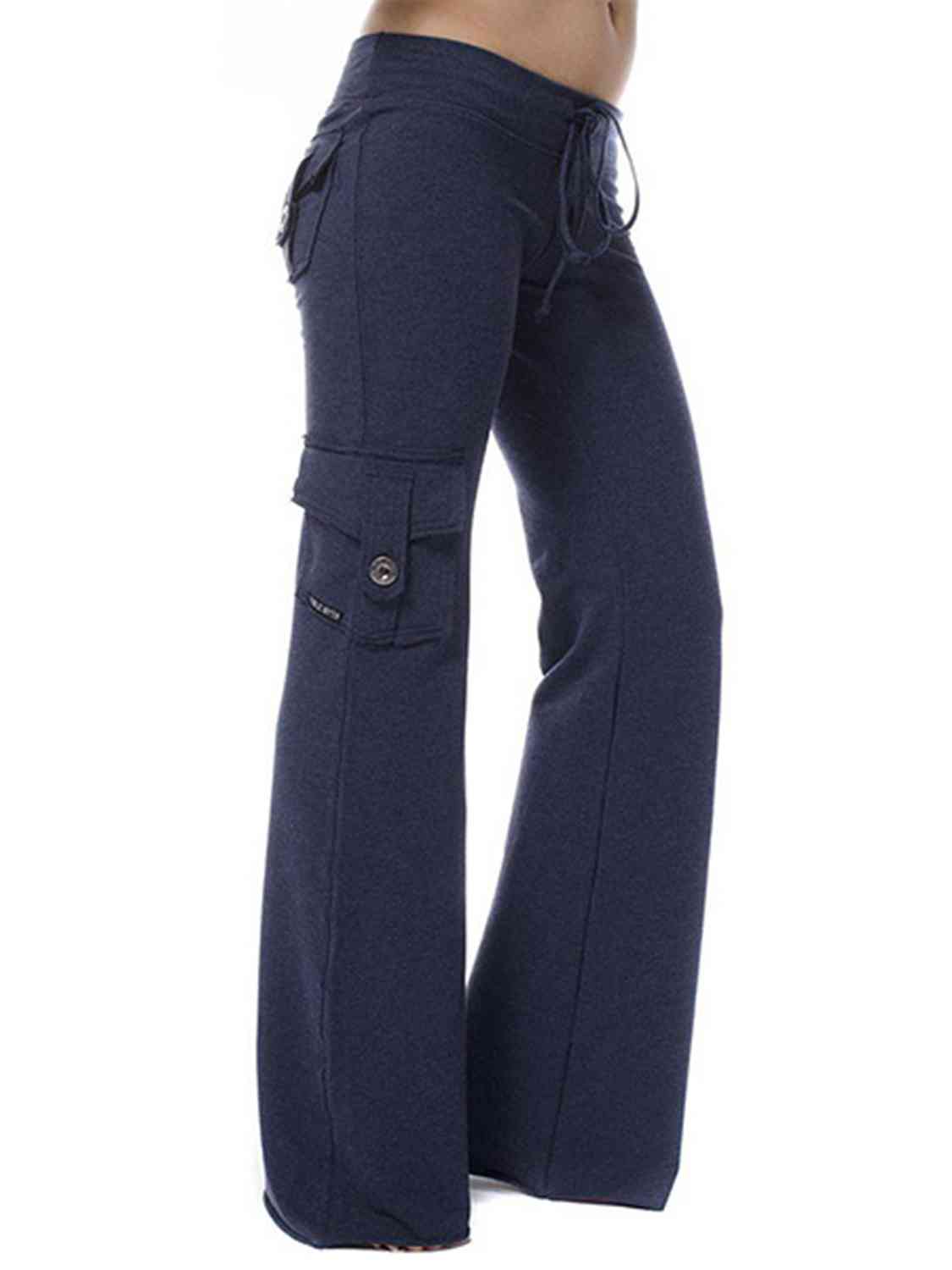 Mid Waist Pants with Pockets - Dark Navy / XS - Bottoms - Pants - 5 - 2024