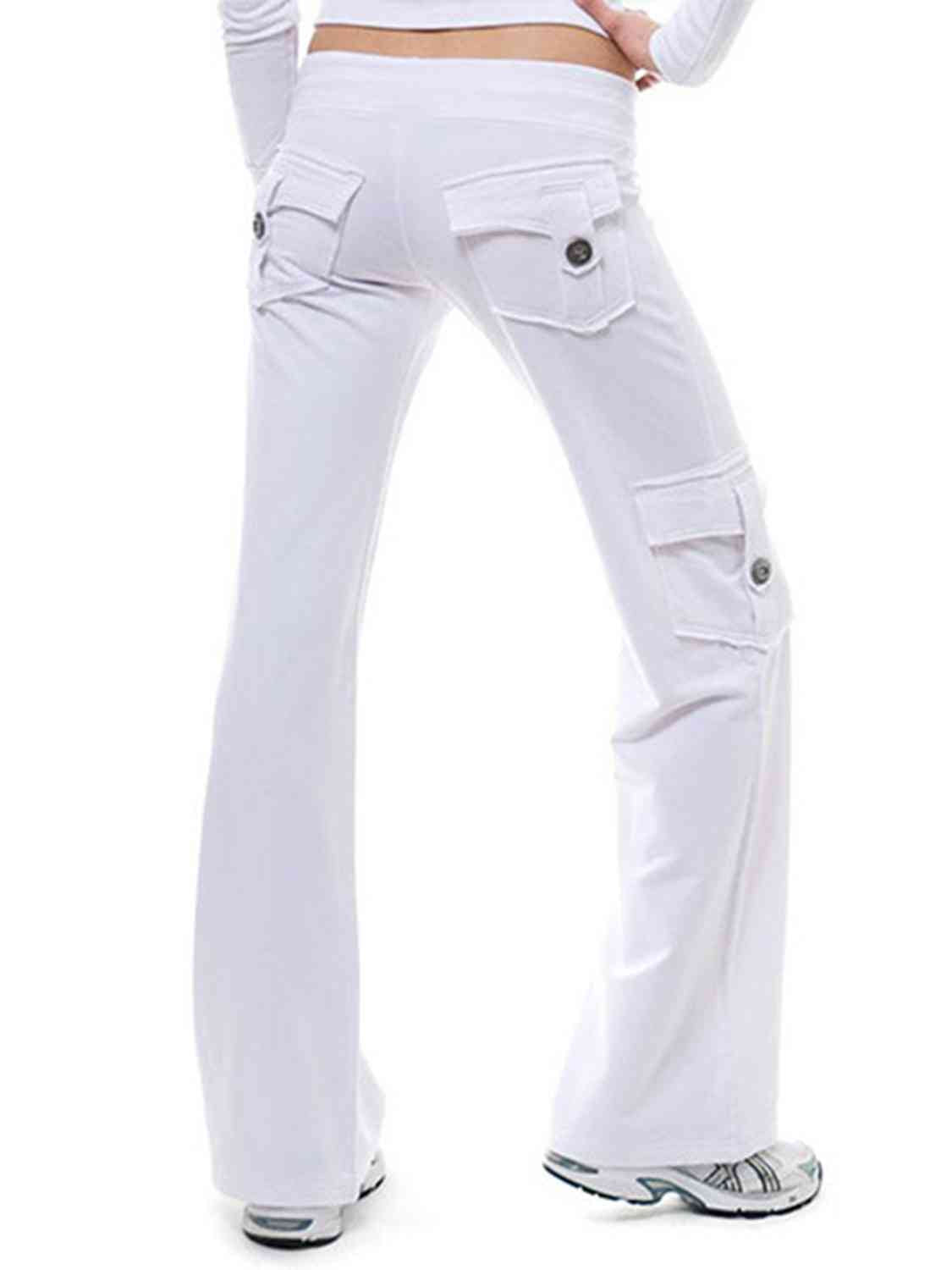 Mid Waist Pants with Pockets - White / XS - Bottoms - Pants - 8 - 2024
