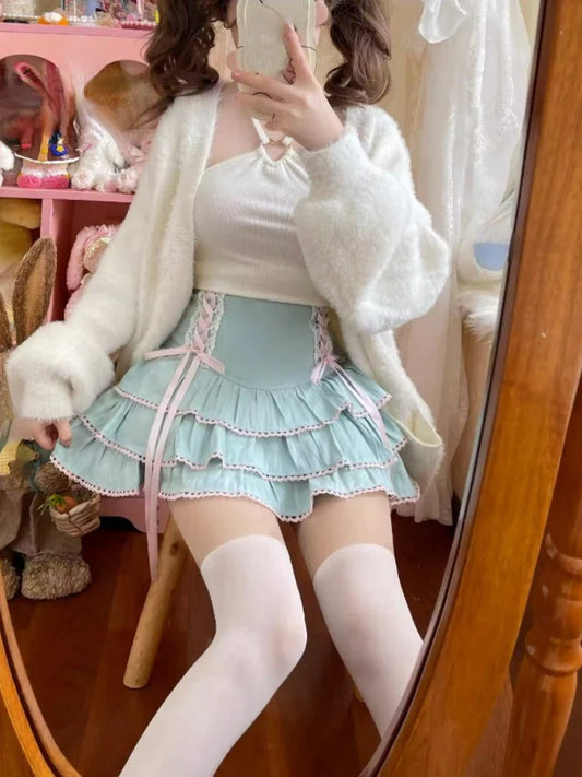 Moda High Waist Pleated Skirt - Japanese Kawaii Fashion - Bottoms - Skirts - 2 - 2024