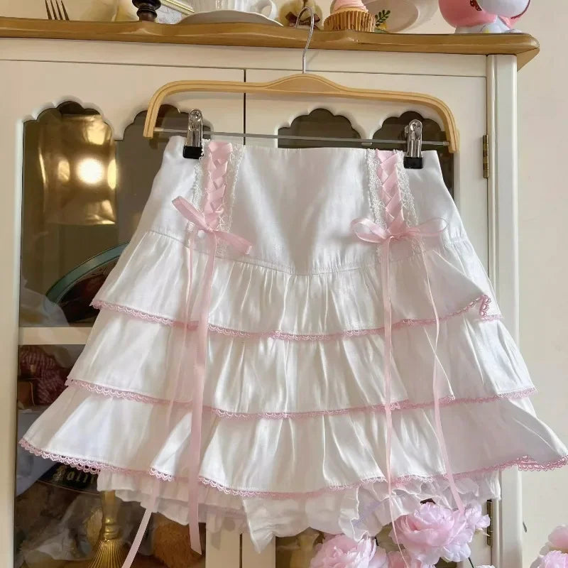 Moda High Waist Pleated Skirt - Japanese Kawaii Fashion - White / XS - Bottoms - Skirts - 6 - 2024