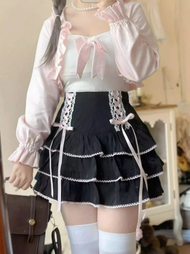 Moda High Waist Pleated Skirt - Japanese Kawaii Fashion - Bottoms - Skirts - 3 - 2024