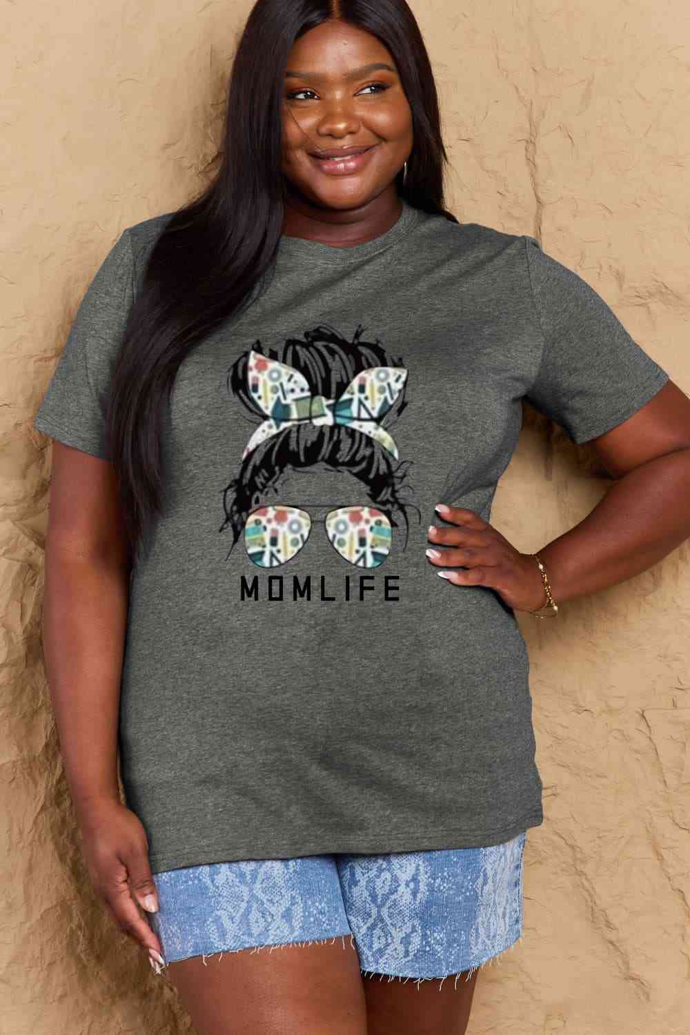 MOM LIFE Graphic Cotton T-Shirt - Bottoms - Shirts & Tops - 17 - 2024