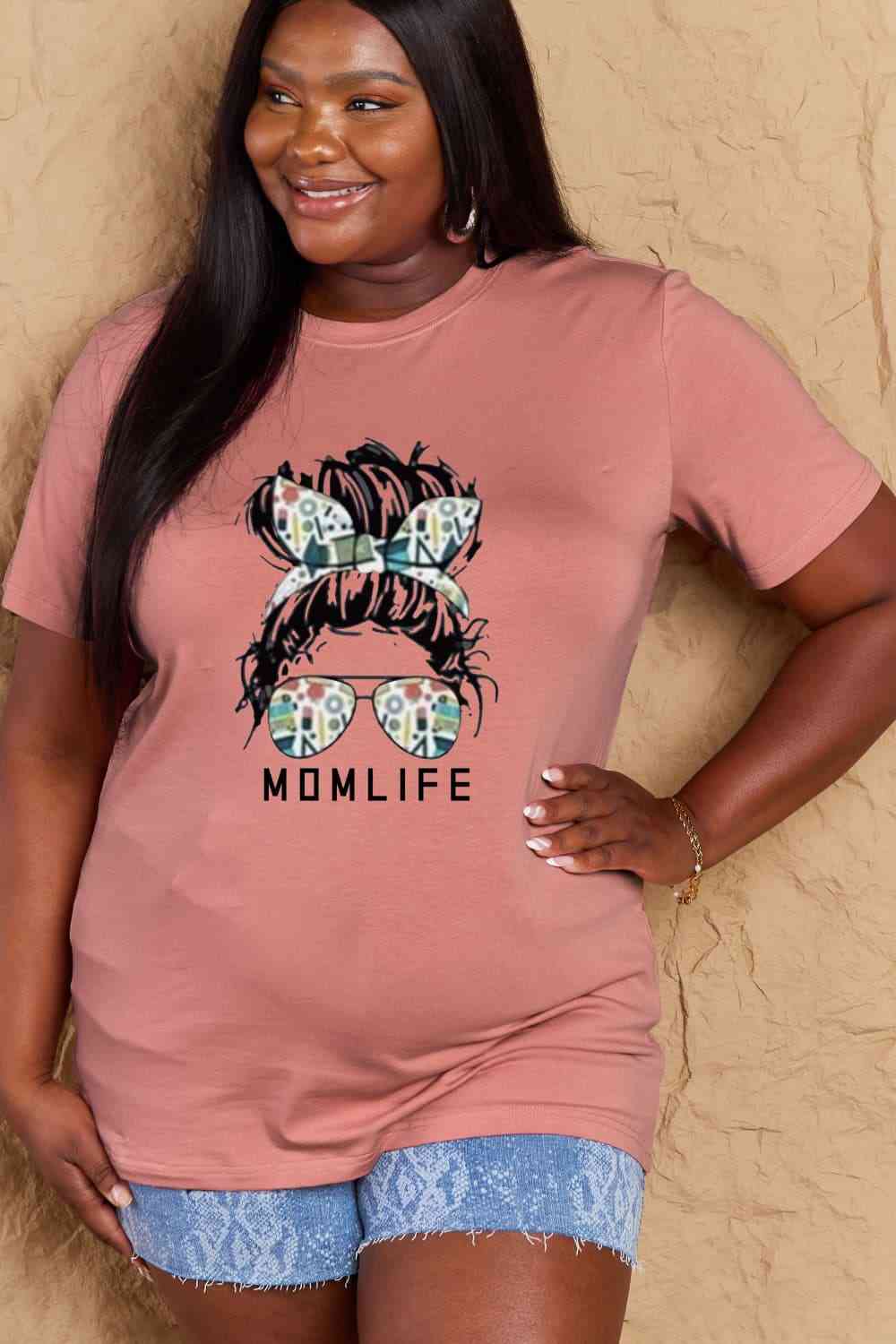MOM LIFE Graphic Cotton T-Shirt - Bottoms - Shirts & Tops - 5 - 2024