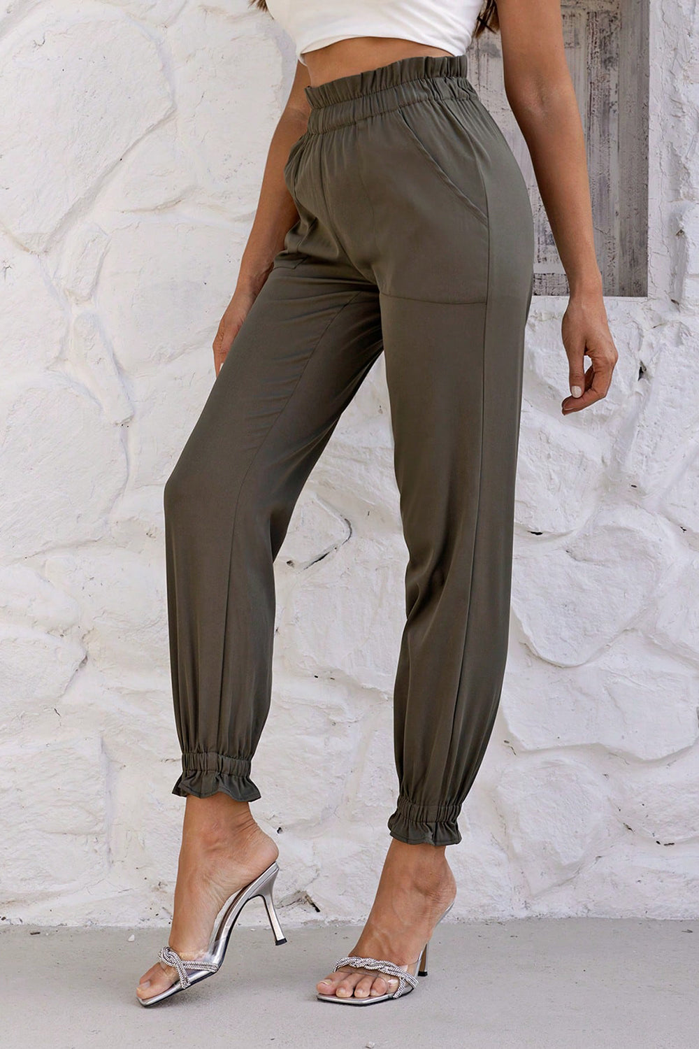 Paperbag Waist Pants with Pockets - Bottoms - Pants - 4 - 2024